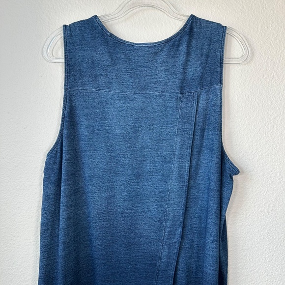 J. Jill indigo tunic tank size XL navy ombré split back 100% cotton - Picture 7 of 11